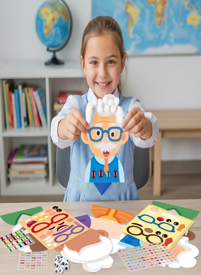 BeYumi 100 Days Grandparents Carft - 28Pcs 100th Day of School Grandparents DIY Craft Kit for Kids Make Your Own Old Lady Grandpa Stickers Game School Classroom Art Activity Party Favor Decor Supplies - Image 5